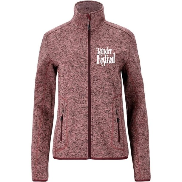 T�nder Festival Strik Fleece TF logo  - Dame - Lys Mahogni 