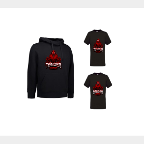 Sampak H�ttetr�je + 2 sorte T-shirts med stor logo front
